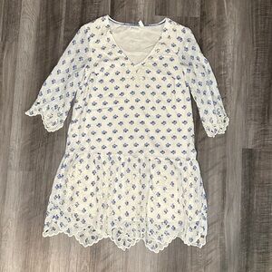 Anthropologie Meadow Rue Eyelet Floral Tunic Dress - XS